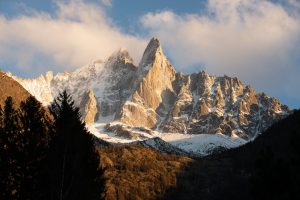 Scenic view of snow-covered peaks of Aiguille Verte in the French Alps – perfect for wallpaper A scenic view of snow-covered peaks of Aiguille Verte in the French Alps - perfect for wallpaper